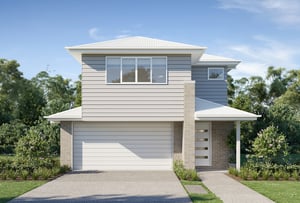 Image of a new double-storey home with a double garage and contemporary design